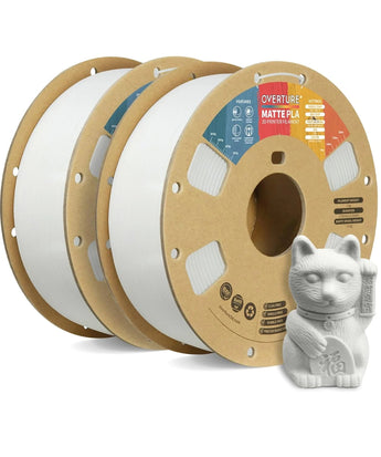 Overture Matte PLA 3D Printer Filament 1.75mm - 2 Pack - Overture 3D