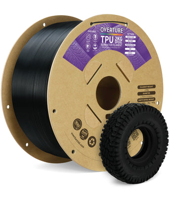 Overture TPU 3D Printer Filament 1.75mm 2kg 1kg Spool